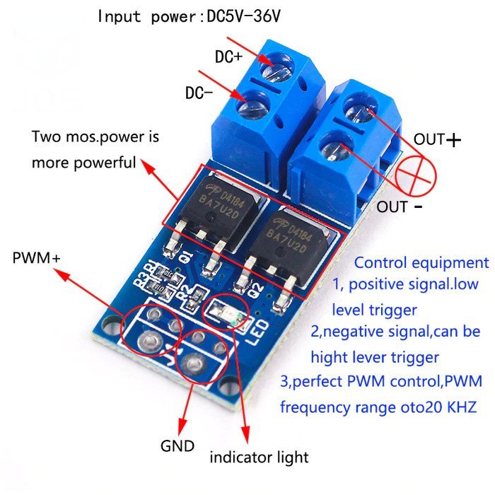 Modul Dual Mosfet D4184 36V 30A Switch Trigger Driver PWM Relay Module ...