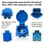 Stop Kontak Terminal 1 Outdoor Waterproof IP44 Tutup Cover Biru Water Proof Anti Air Steker 3 Kabel Colokan Colok Plug Arde Listrik Socket Panel PLN Genset - Image 2