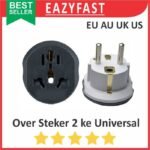 Over Steker Stop Kontak 2 ke to 3 Adapter Converter Konverter Sambungan Colokan Listrik PLN 220V AC Universal Travel Adaptor EU AU UK US