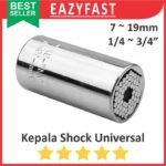 Kepala Kunci Pas Shock Sok Shok Socket Universal Rachet Gator Grip Hex