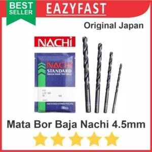 Mata Bor Besi Baja Nachi 4.5mm 4.5 mm Original Japan HSS Steel Drill
