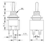 Saklar Toggle Switch 102 Kecil 3 Pin Kaki 2 Posisi 3P 2 Way ON ON OFF - Image 3