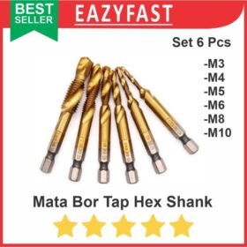Mata Bor Tap Ulir Drat Baut Hex Shank Drill Bit Cordless Set 6 Pcs