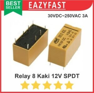Relay 8 Kaki Pin DC 12V 12 V Volt SPDT Mini 30V 3A 250VAC