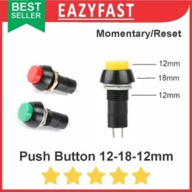 Push On Switch Button 12mm Momentary Reset Saklar Tekan 12 mm 18mm 18