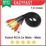 Kabel Jack 3x 3 RCA TV Audio Video Male Male Extender Extension 1.5m