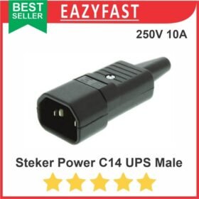 Steker AC UPS C14 IEC Connector Power Plug Male Konektor Colokan Jack