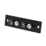 Socket RCA Female 4x Terminal Panel 4 Way Pin Kaki Dual Audio Stereo - Image 2