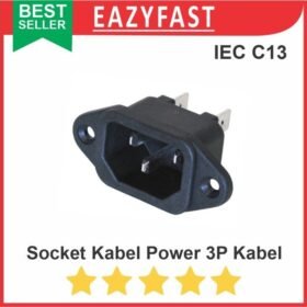 Socket Kabel Power AC 3 Lubang Pin PSU Komputer PC CPU Male Cowo