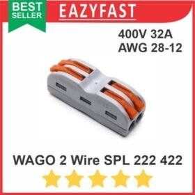 Terminal Block Clamp Wago Konektor 2p 2 Way Wire Kabel SPL 222 422