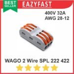 Terminal Block Clamp Wago Konektor 3p 3 Way Wire Kabel SPL 222 423