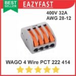 Terminal Block Clamp Wago Konektor 4p 4 Pin Way Wire Kabel PCT 222 414