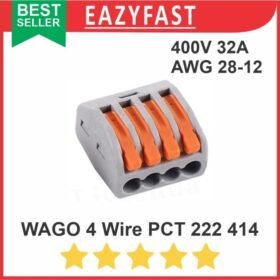 Terminal Block Clamp Wago Konektor 4p 4 Pin Way Wire Kabel PCT 222 414