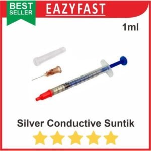 Silver Conductive Suntik 1ml Paint Glue Tinta Listrik Jalur PCB