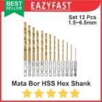 Hex Shank Quick Drill Bit Mata Bor Obeng Baut Cordless Set Segi 6