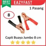 Capit Buaya Besar 8cm Aki Accu Motor Mobil Clip Jumper Jepit Kabel Set