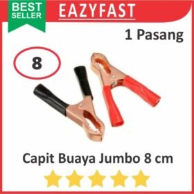 Capit Buaya Besar 8cm Aki Accu Motor Mobil Clip Jumper Jepit Kabel Set