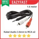 Kabel Aux Audio Jack 3.5 mm to RCA x2 Gold Plated 1.5 meter
