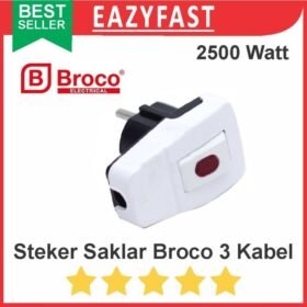 Steker Saklar Broco 3 Kabel On Off Switch Lampu Nyala Colokan Listrik