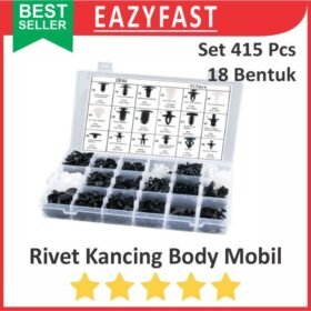 Rivet Klem Kancing Baut Body Klip Mobil Pin Ripet Clip Set Kit Box 415