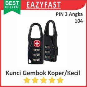 Kunci Gembok Kecil Resleting Tas Koper 104 Seleting 3 Pin Kombinasi Angka Digit Travel Case Lock