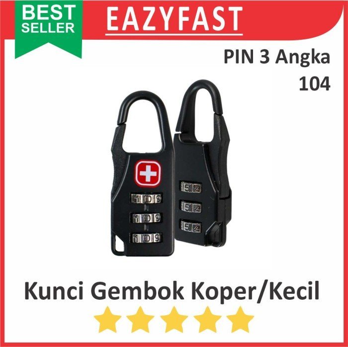 ginee_20241213092051793_1807691878.jpeg Kunci Gembok Kecil Resleting Tas Koper 104 Seleting 3 Pin Kombinasi Angka Digit Travel Case Lock - Image 1