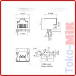 Socket Female RJ45 LAN Ethernet FTP Konektor Jack RJ 45 PCB Connector Metal Shield Gold Plated - Image 2