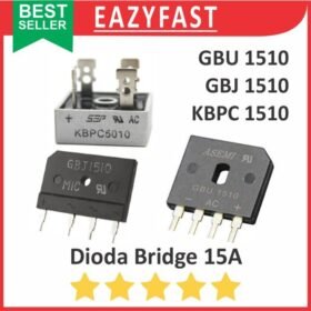 Dioda Kiprok Bridge 15A 15 A Ampere Diode Rectifier GBU1510 GBJ1510 KBPC1510 Jembatan Penyearah AC DC Sisir Meja Kotak KBU KBP KBJ KBL GBU GBJ KBPC 1510
