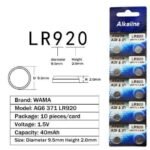 Baterai LR920 AG6 371 1.55v Jam Tangan Kancing Coin Button Battery - Image 2