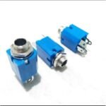 Socket Audio Akai 6.5mm Female Case Body Panel Mono 3 P Pin Kaki 3P Kotak Biru Audio Jack Jek Plug - Image 2