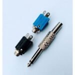 Socket Audio Akai 6.5mm Female Case Body Panel Mono 3 P Pin Kaki 3P Kotak Biru Audio Jack Jek Plug - Image 3