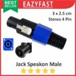 Jack Speakon Male Kabel Audio Speacon Spikon Spicon Socket Stereo 4 P Pin Kaki 4p Soket Jek Konektor