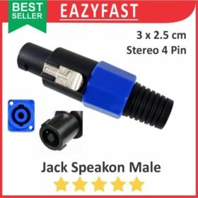 Jack Speakon Male Kabel Audio Speacon Spikon Spicon Socket Stereo 4 P Pin Kaki 4p Soket Jek Konektor