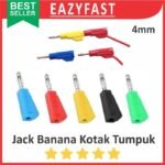 Jack Banana Kotak Male Tumpuk Stackable Plug Connector Terminal Kabel 4mm Stack PSU Multimeter Lead