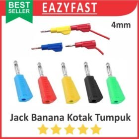 Jack Banana Kotak Male Tumpuk Stackable Plug Connector Terminal Kabel 4mm Stack PSU Multimeter Lead
