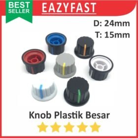 Knob Potensiometer Plastik Besar Warna 24mm Tutup Potensio Potentio Meter Knop Adjust Atur Volume