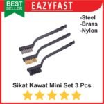 Sikat Kawat Mini Wire Brush Set 3 pcs Steel Brass Nylon Baja Kuningan