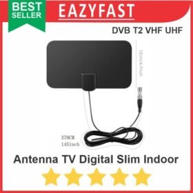 Antenna TV Digital HDTV DVB-T2 Slim Flat Antena Indoor Tempel VHF UHF