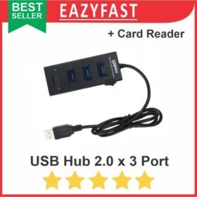 USB Hub 2.0 3 Port Combo Card Reader MicroSD SD SDHC TF Card 80cm