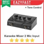 Karaoke Sound Mixer 2 Channel Mic Input + Tone Control Echo Audio