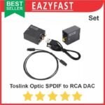 Toslink DAC Digital to Analog Audio Converter Optic SPDIF Coaxial RCA