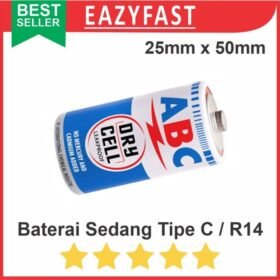 Baterai Sedang Tipe C R14 Batre Ukuran Tanggung Jenis Type C Battery