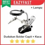 Dudukan Stand Holder Tempat Solder + Capit Pegangan + Kaca Pembesar