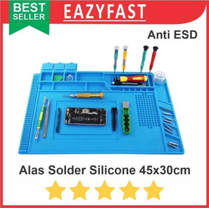 ginee_20241220111118617_4944754024.jpeg Alas Solder Karet Silicone Pad Mat Insulator Anti ESD Panas 45x30cm - Image 1