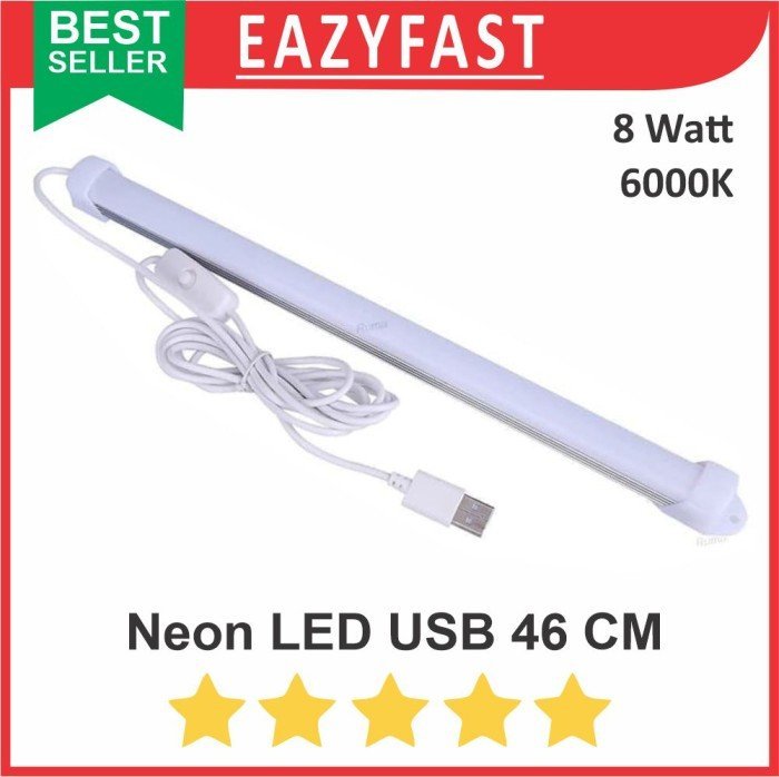 ginee_20241220115900712_0868614300.jpeg Lampu Meja Baca Neon LED Strip USB 45cm Portable Magnet Tempel 5V DC - Image 1