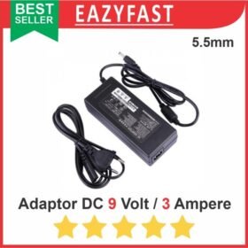 Adaptor DC 9V 3A 5.5mm 9 V Volt 3 A Ampere PSU Power Supply Trafo