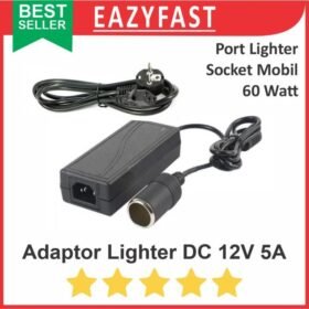 Adaptor DC 12V 5A Lighter Mobil Cigarette Car Port Slot Jack Socket