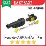 Konektor AMP 1p 1 Pin Kaki Waterproof Connector Anti Air Socket Kabel
