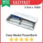DIY Powerbank Power Bank PB 5x 18650 Baterai Kotak Box Case 5v