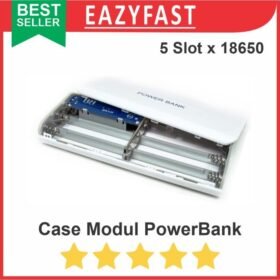 DIY Powerbank Power Bank PB 5x 18650 Baterai Kotak Box Case 5v